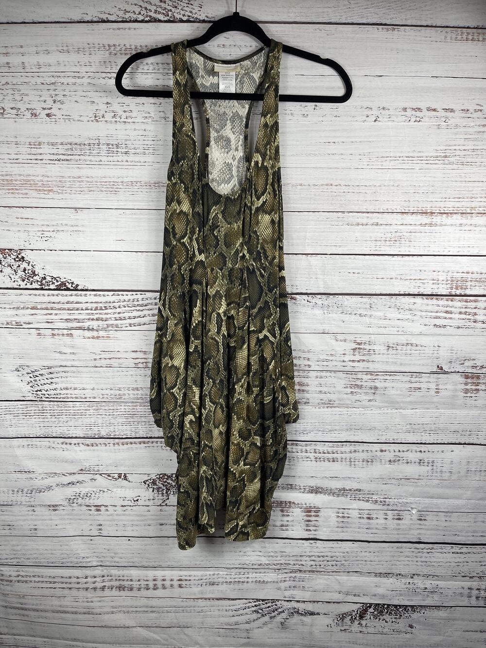 Michael Kors Dress Women's XS Small Snake Print Sleeveless Pocket Flowy